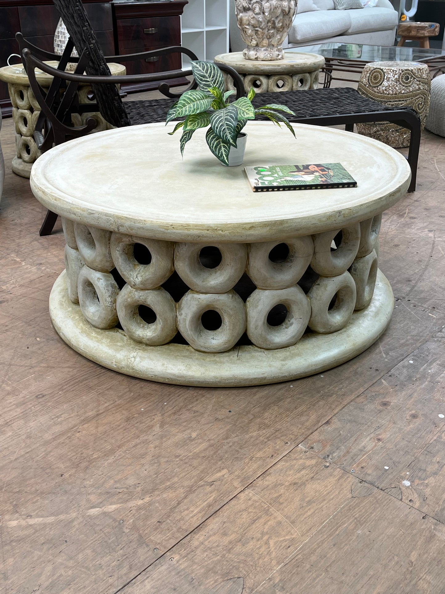 Oval Stone Outdoor Patio Table