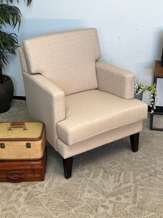 Modern Beige Linen Armchair