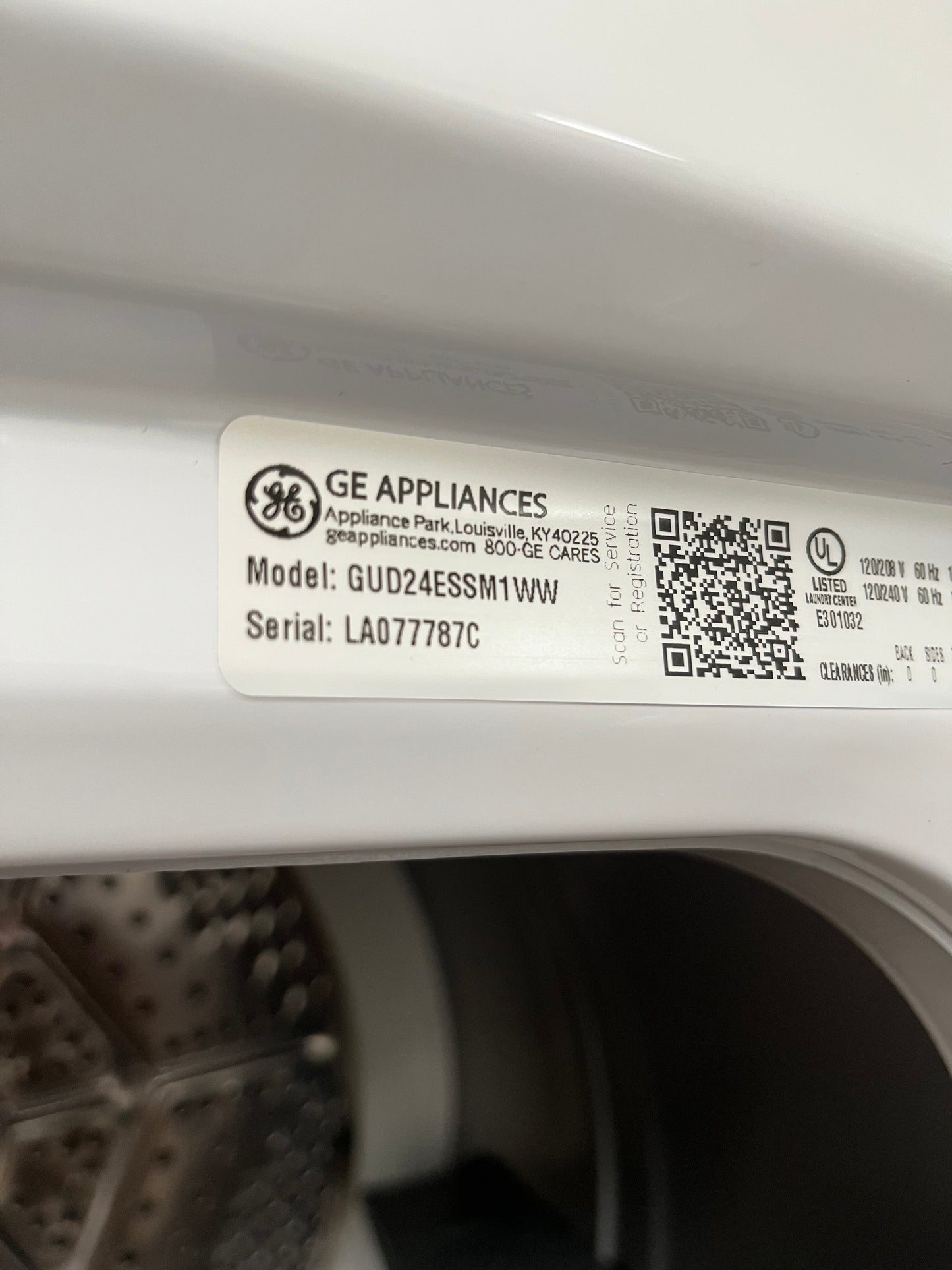 GE 2.3 cu. ft. Washer 4.4 cu. ft. Electric Dryer Combo
