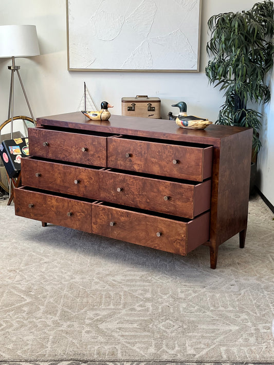 Modern Dark Wood 6 Drawer Dresser