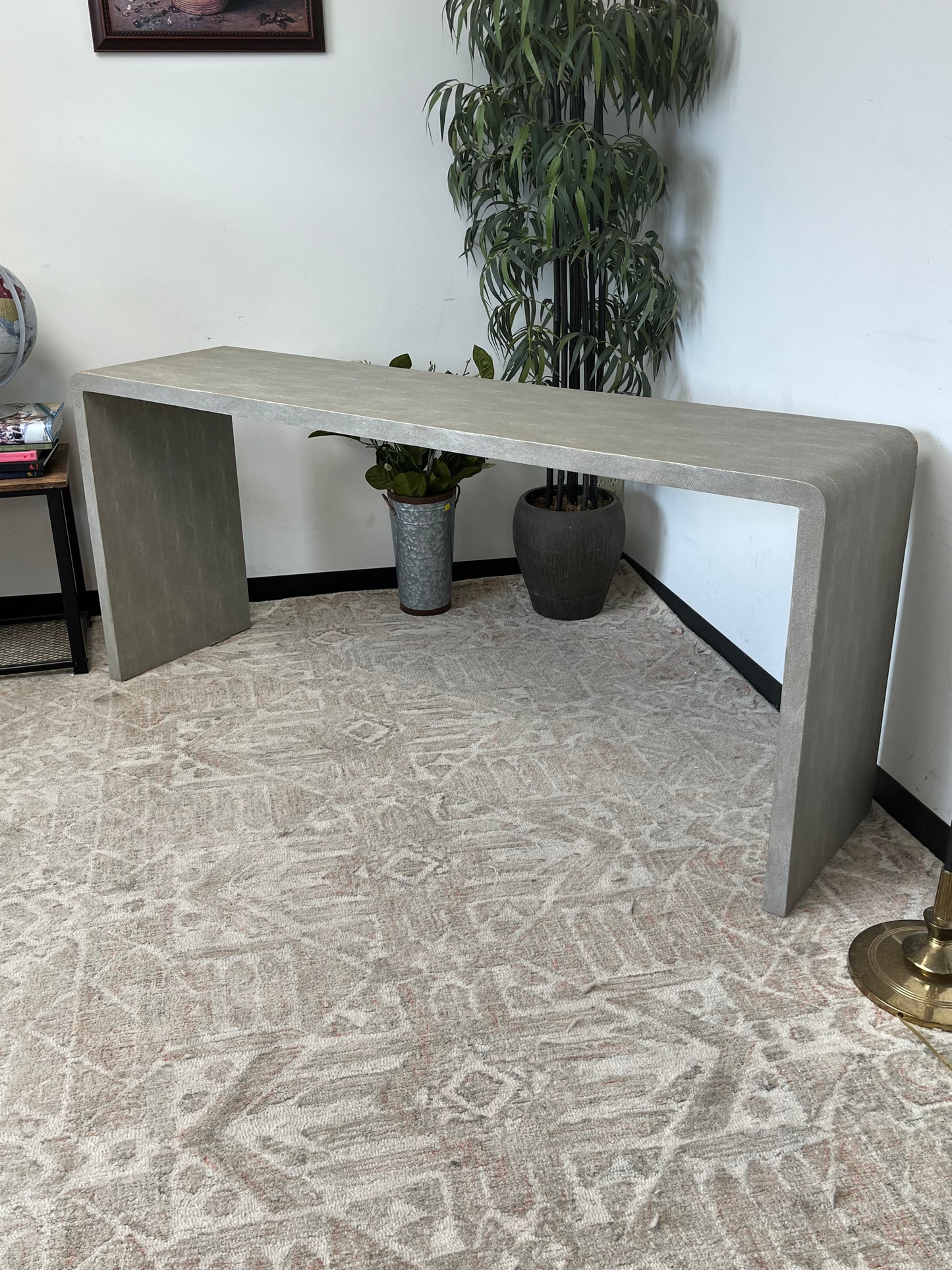 Modern Faux Shagreen 72" Console Table
