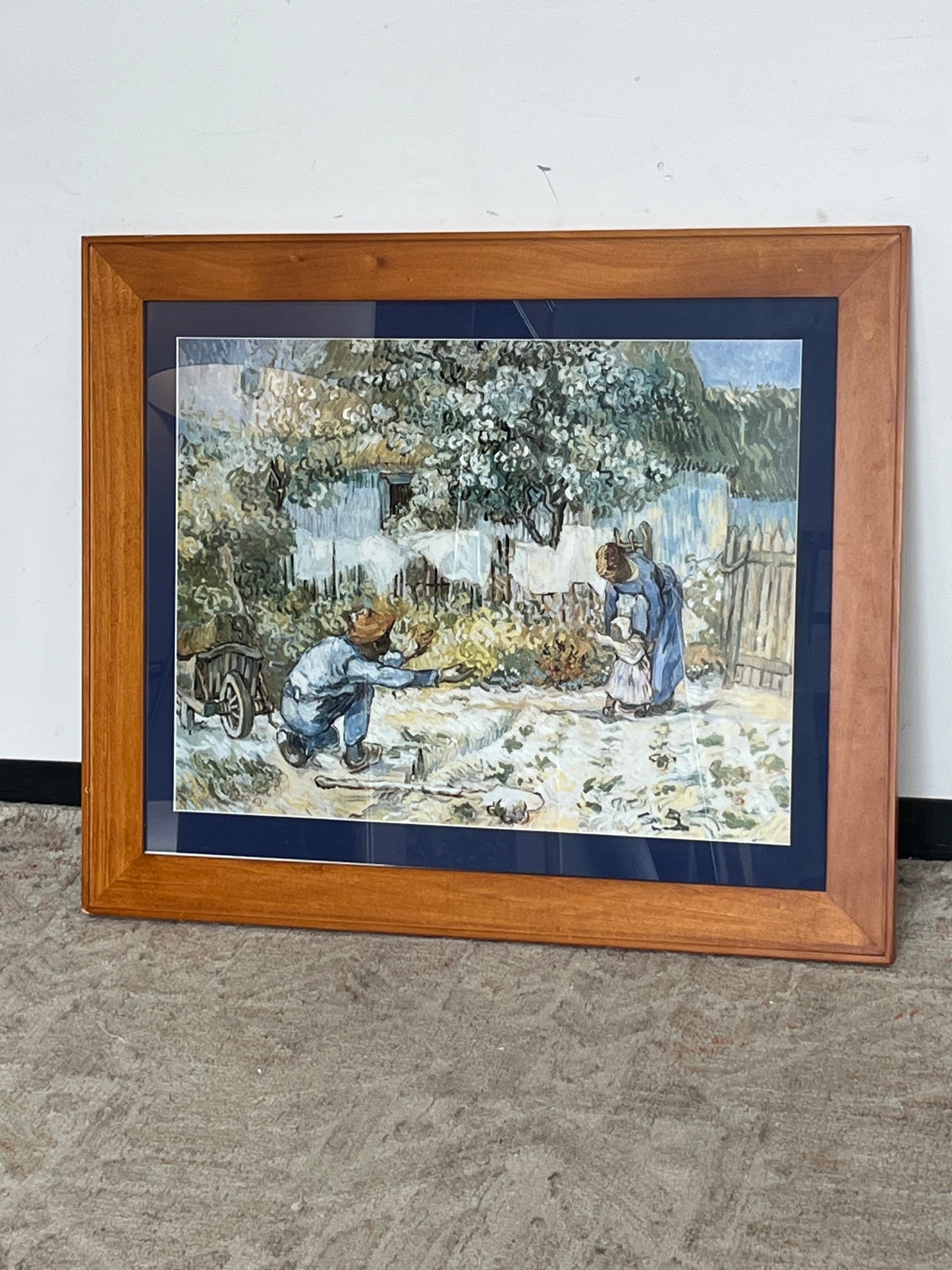 Vincent Van Gogh "First Steps, After Millet" Framed Artwork
