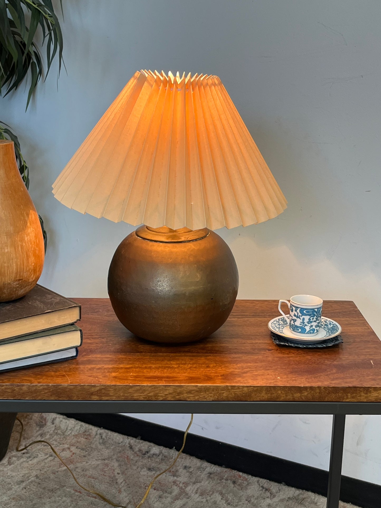Brass Tone Orb Table Lamp