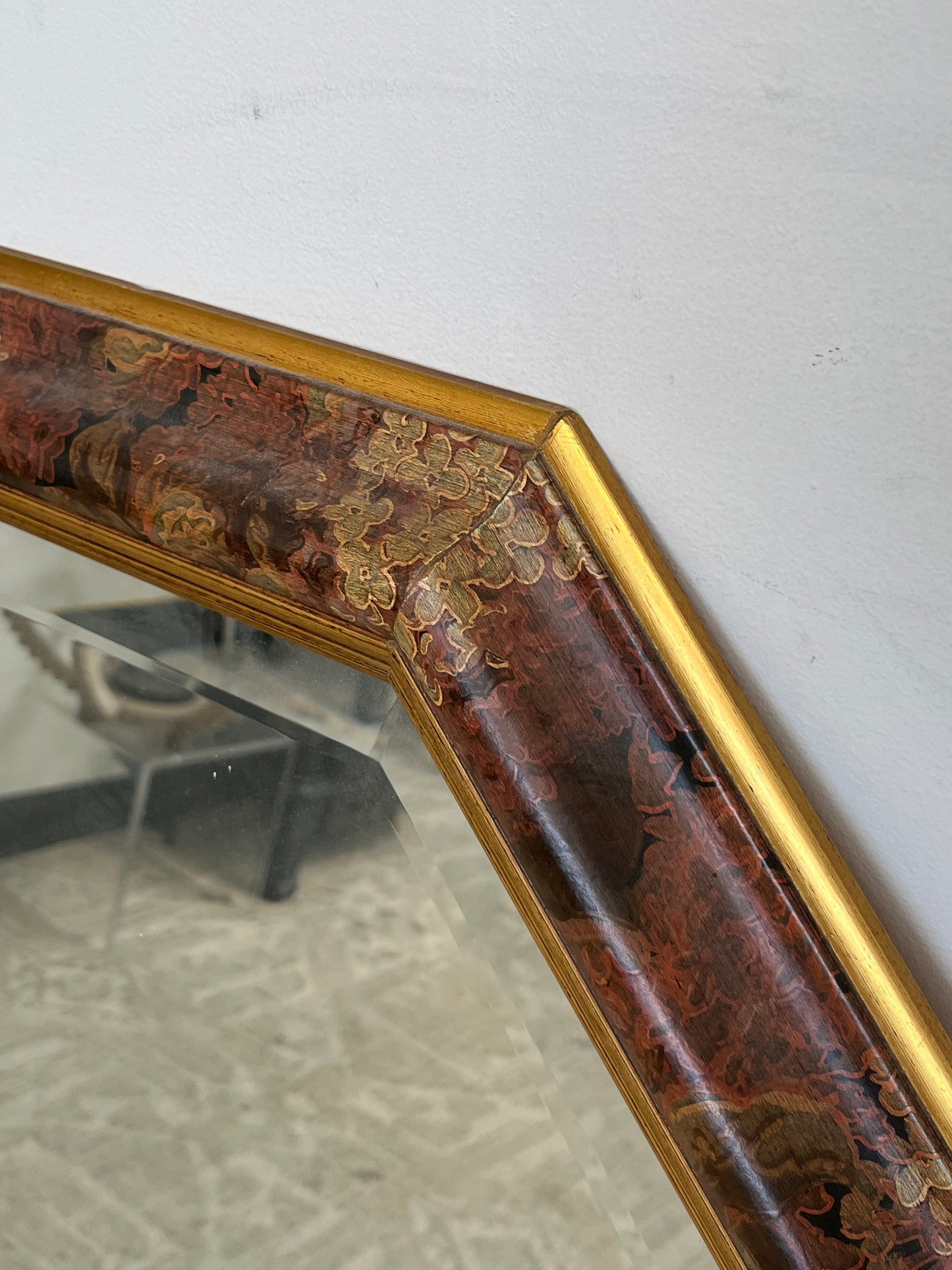 Ethan Allen Octagon Wooden Frame Mirror