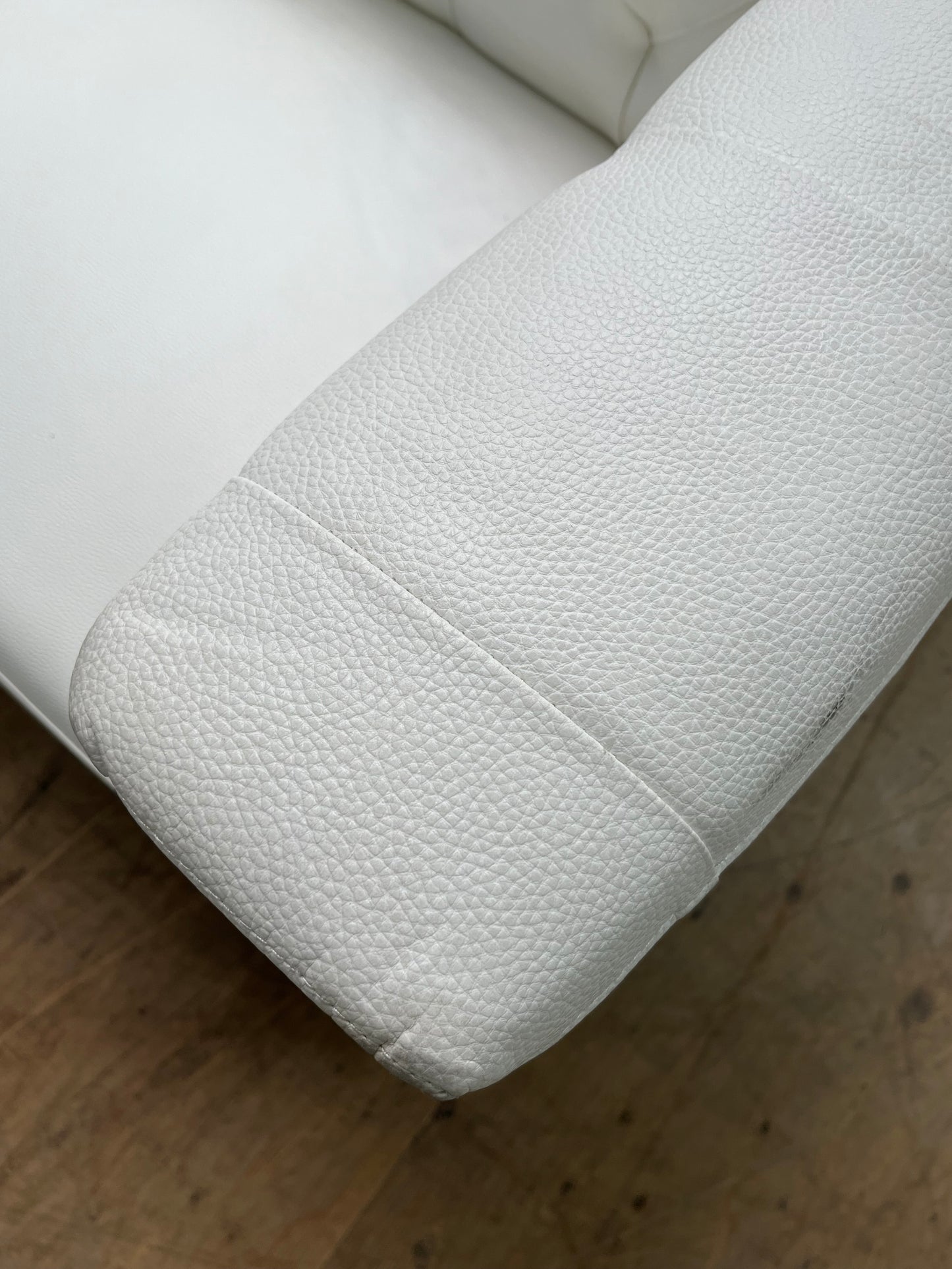 Modern Faux Leather White Sofa