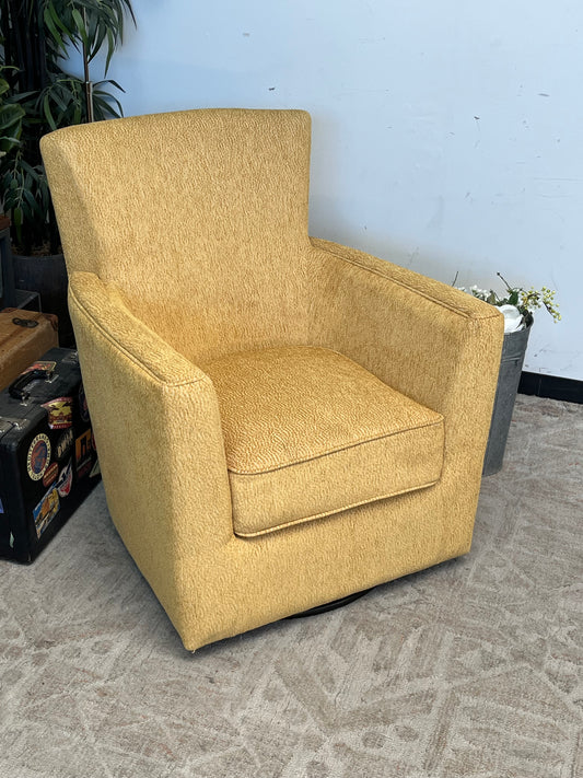 Vintage Style Yellow Swivel Chair