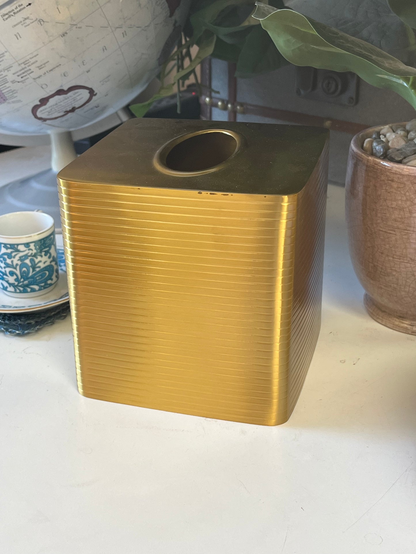 Striped Gold Tissue Box