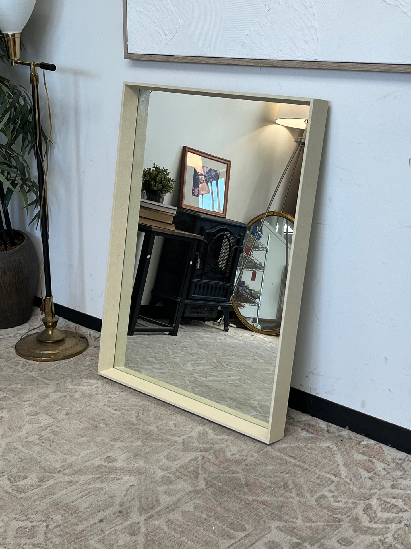 Faux Shagreen Hanging Wall Mirrors