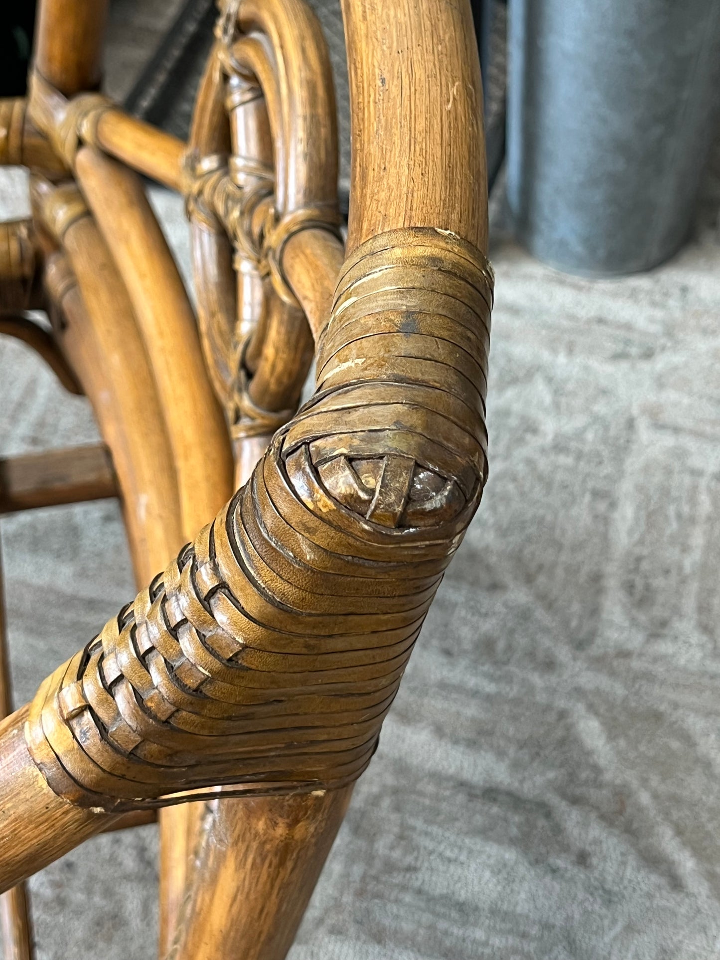 McGuire-Style Rattan Target Back Club Chair