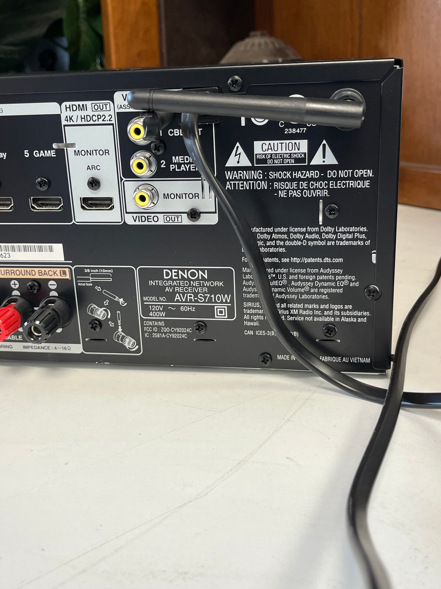 Denon AVR-S710W 3D A/V Receiver - 7.2 Channel - Black