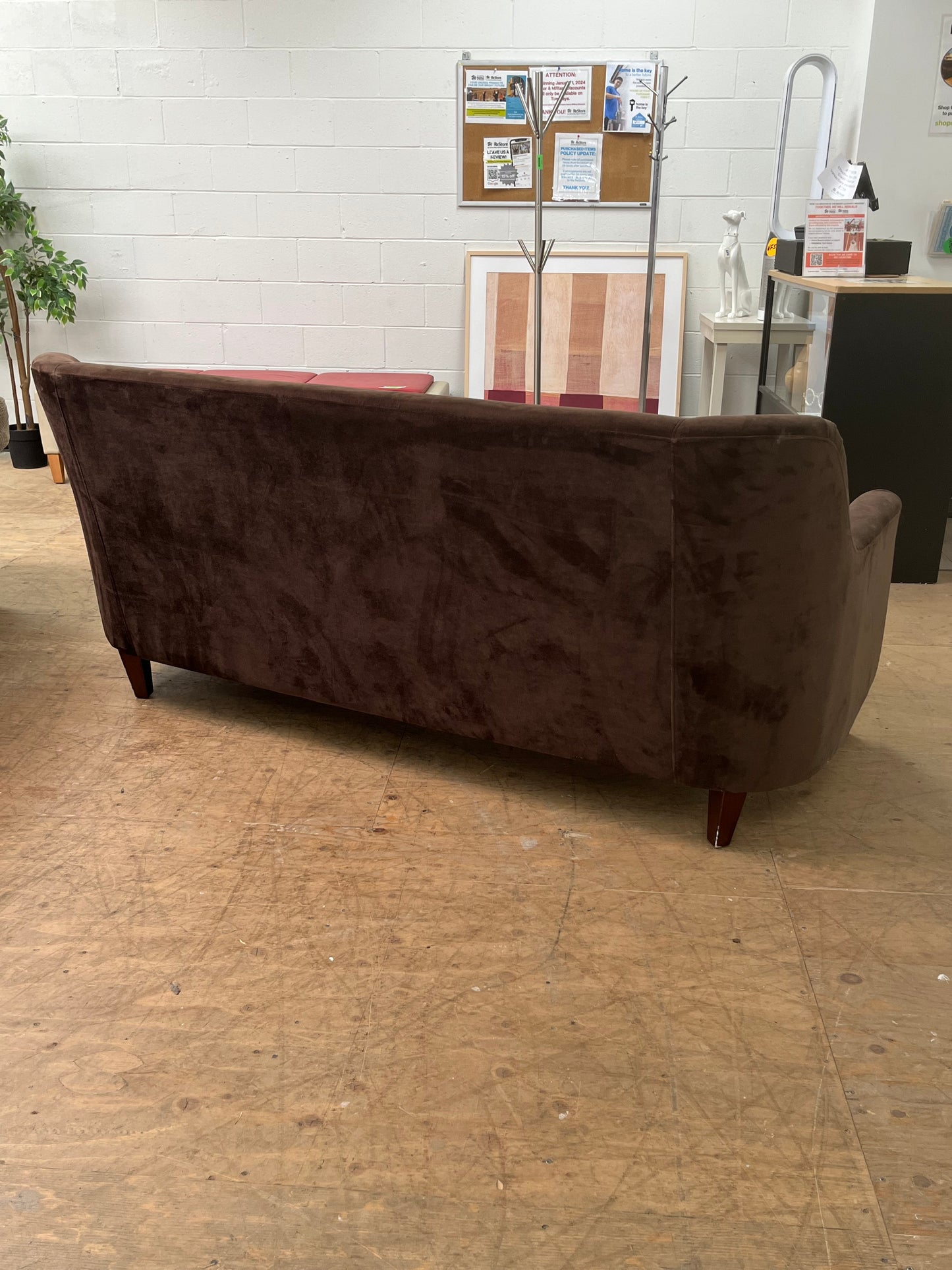 World Market Traditional Brown Loveseat Couch