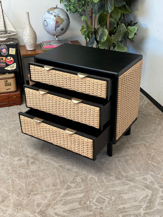 Rattan 3-Drawer End Table