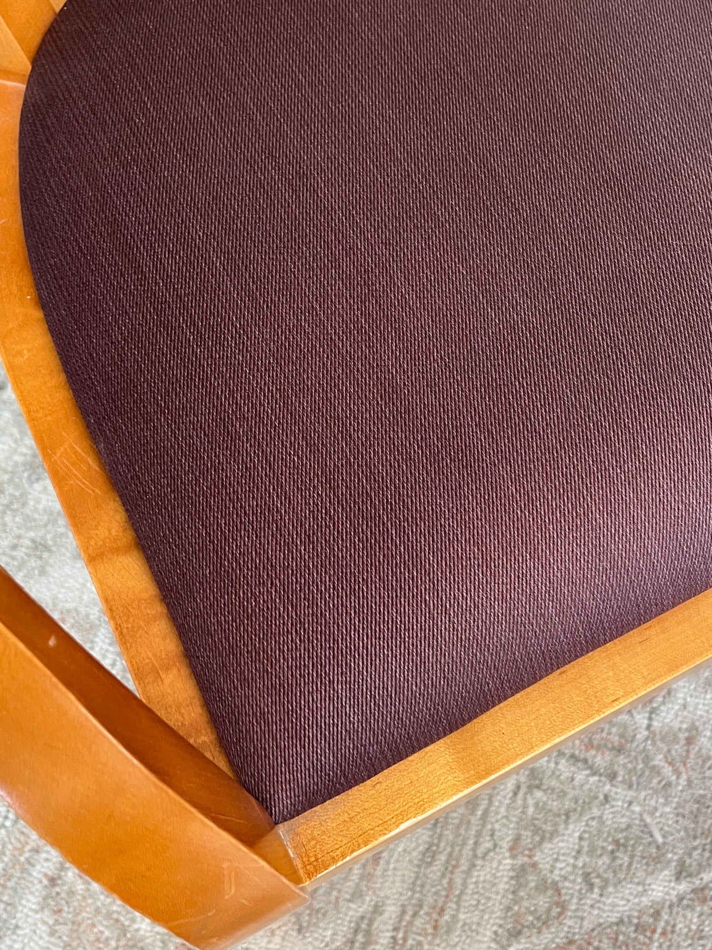 Wooden Arm Chair With Red Cushion