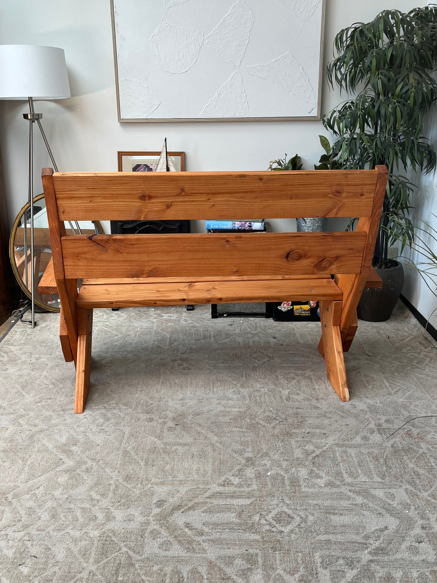 Farmhouse Style Wooden Bench