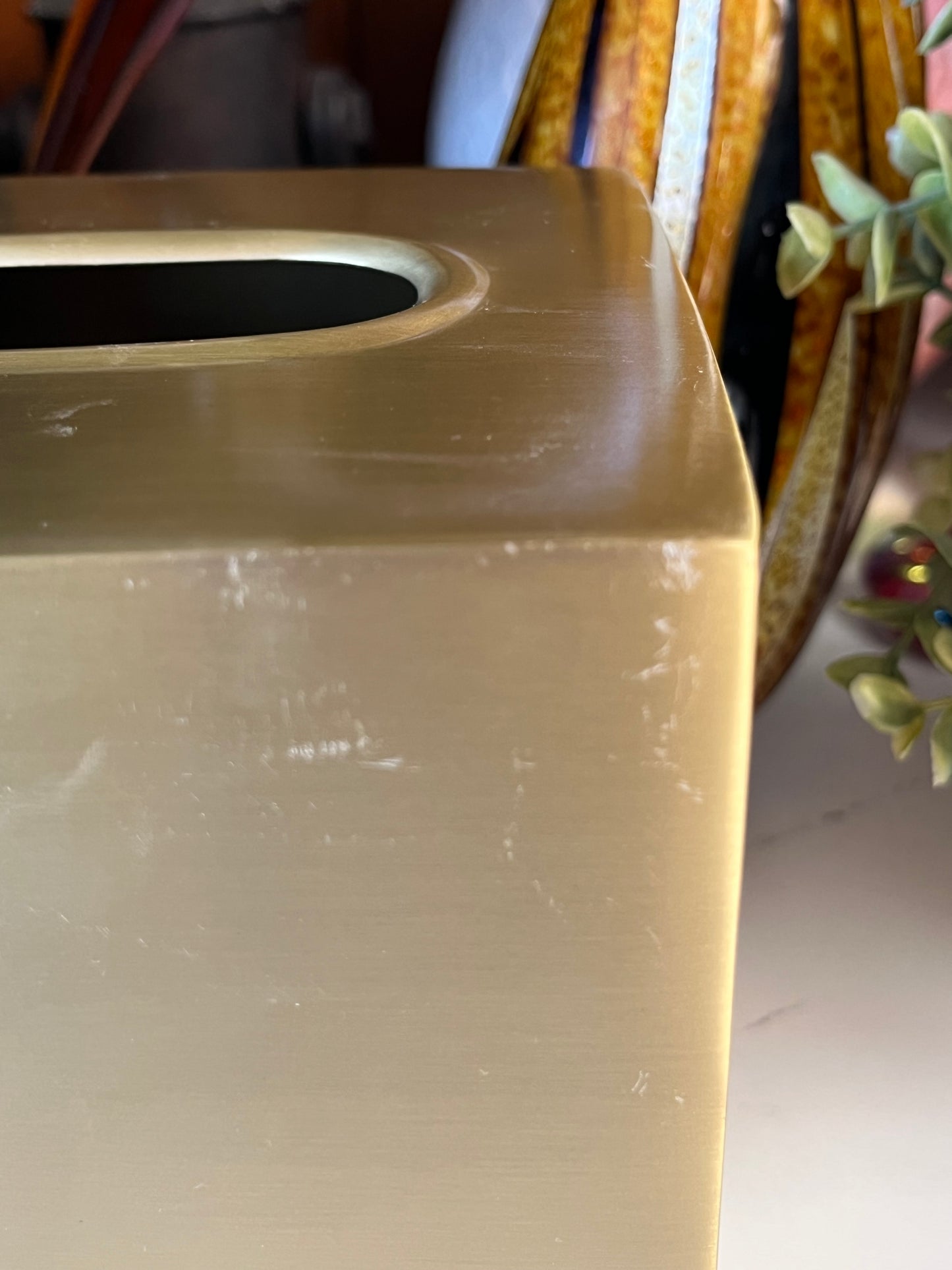 Brass Tone Tissue Box Holder