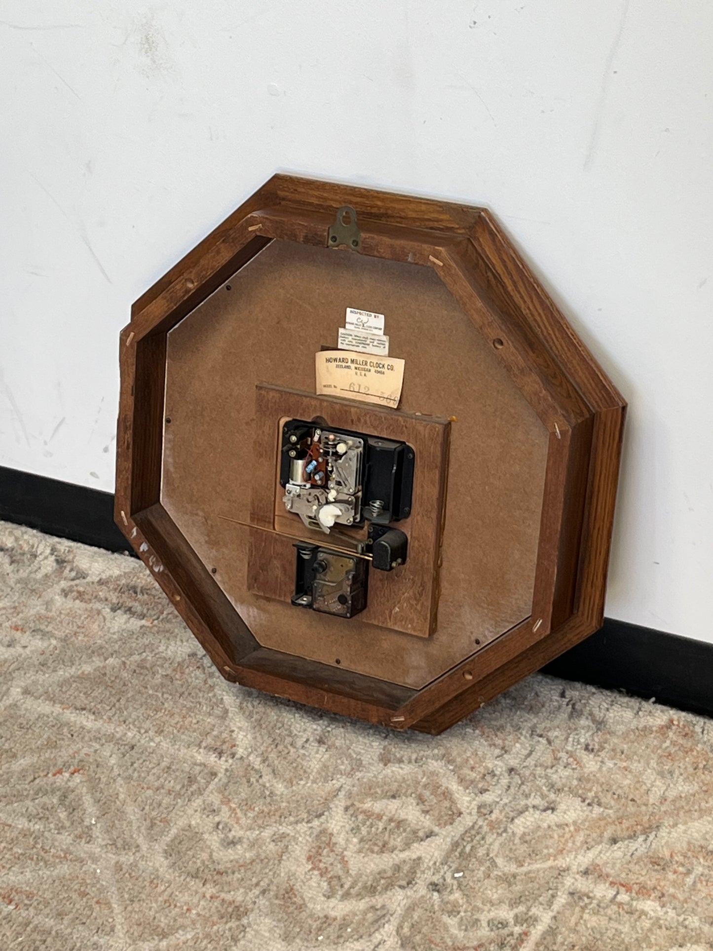 Vintage Howard Miller Octagon Wall Clock