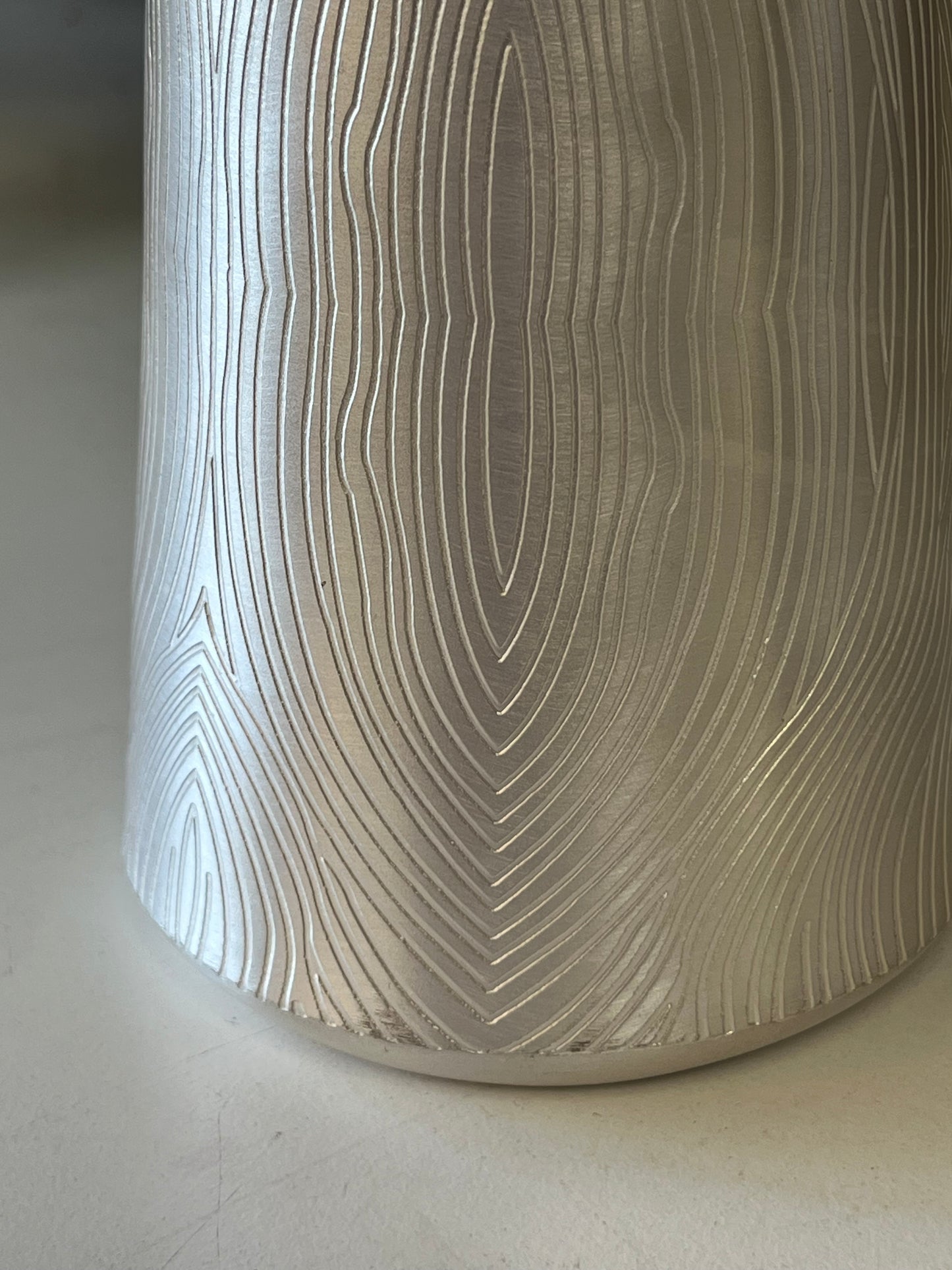 Etched 10" Metal Silver Vase/Pitcher