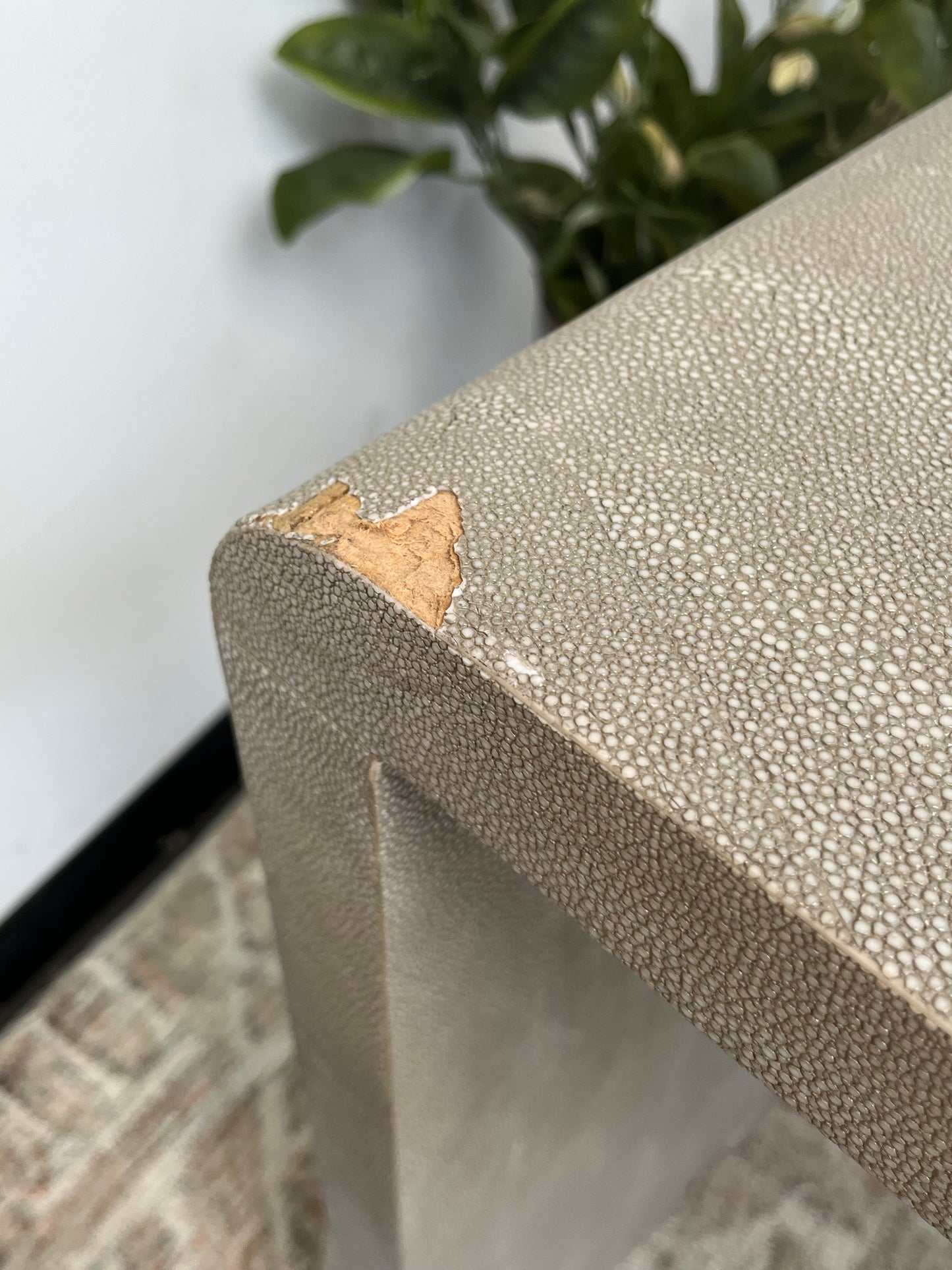 Modern Faux Shagreen 72" Console Table