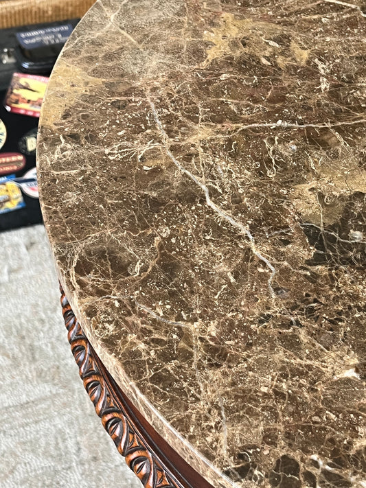 Traditional Oval Stone Top Side Table