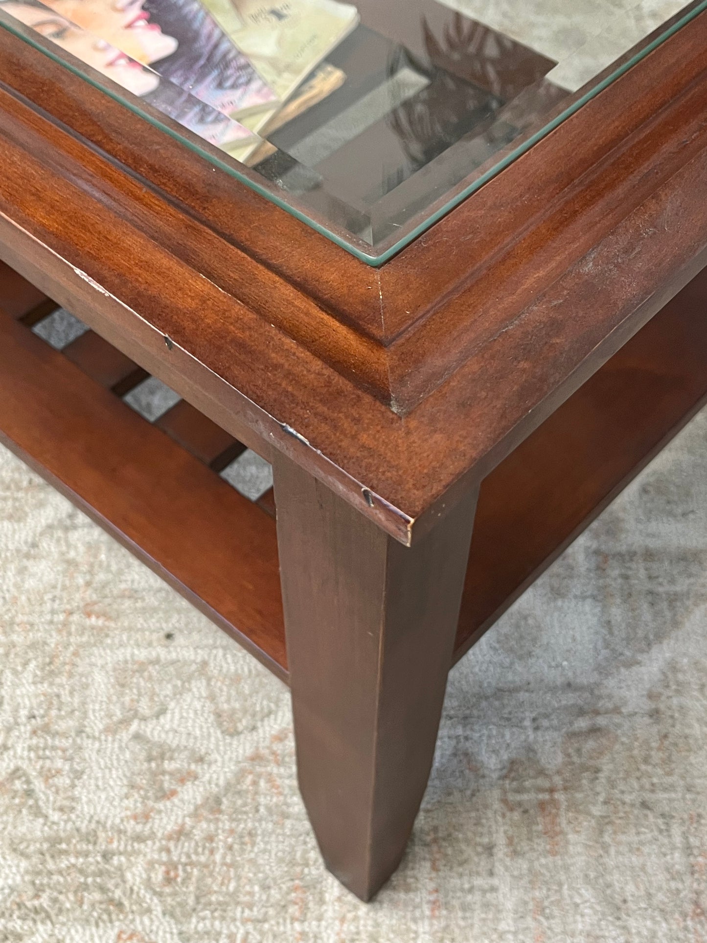 Craftsman Style Glass Coffee Table
