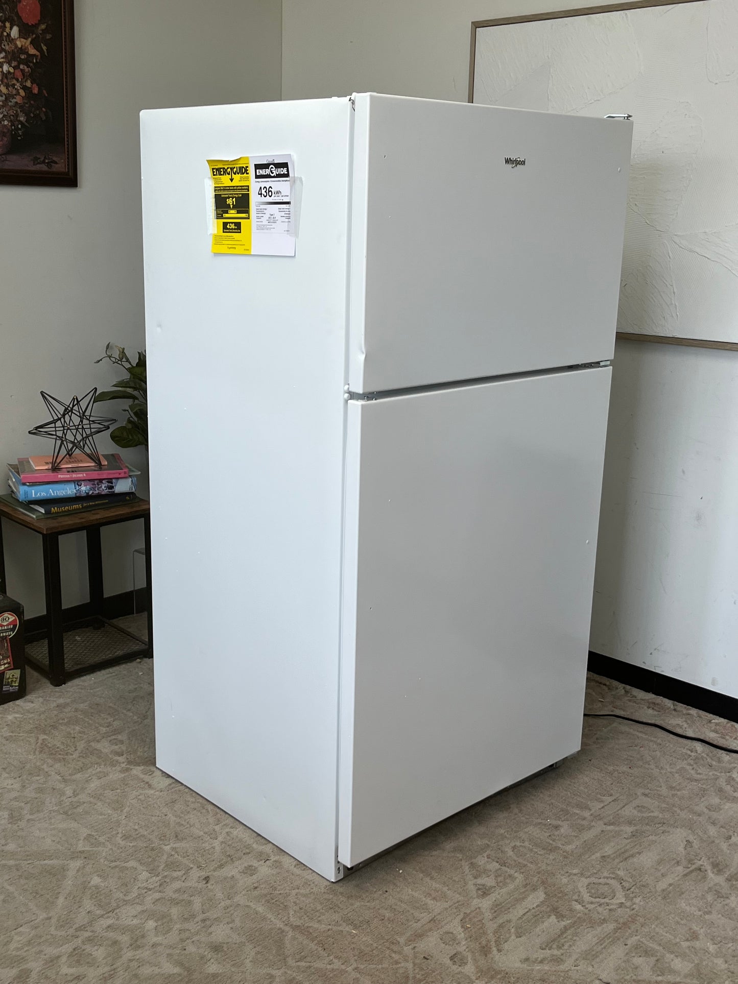 Whirlpool 20 Cu.ft White Top Freezer Refrigerator - Dented