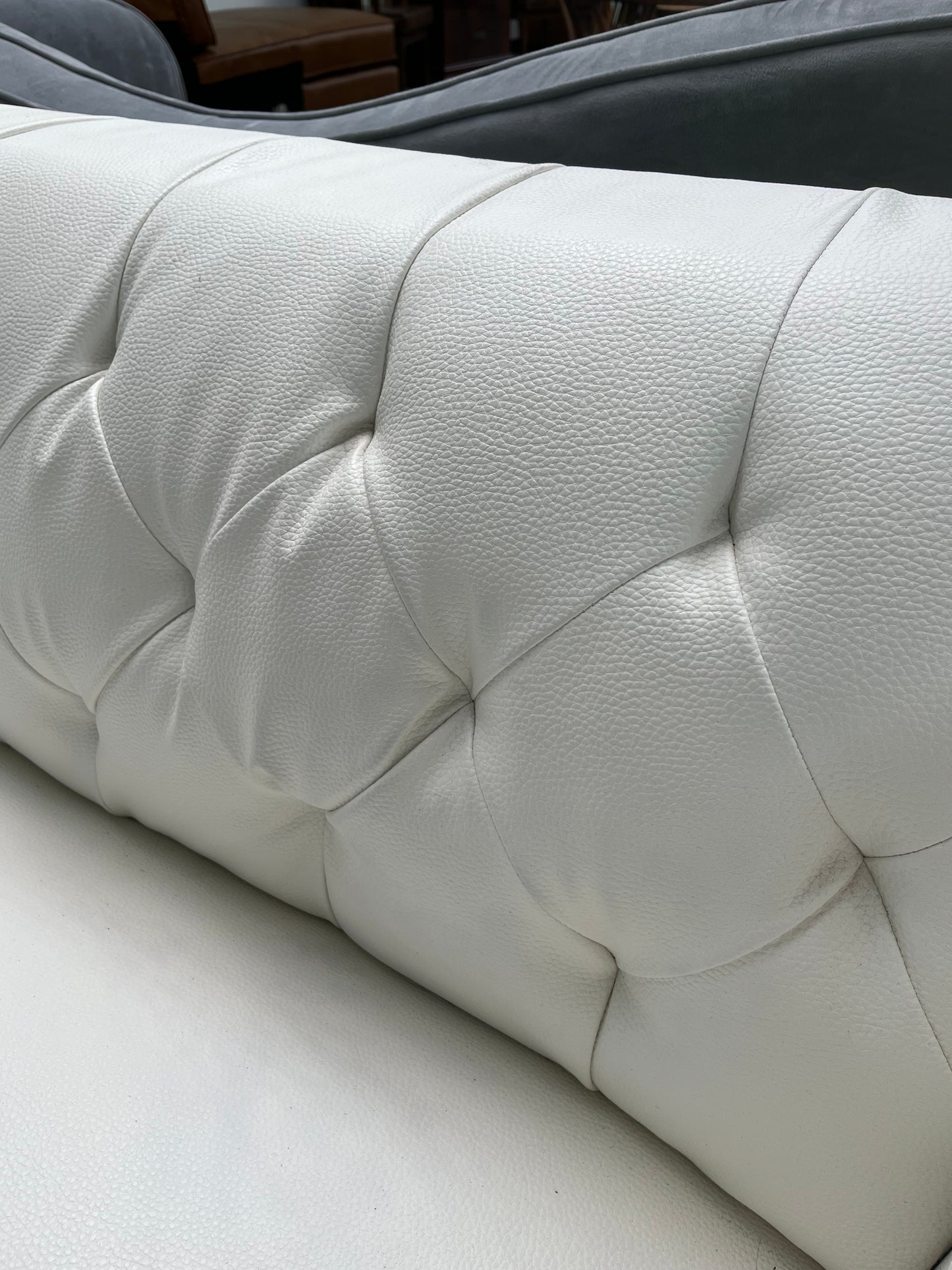 Modern Faux Leather White Sofa