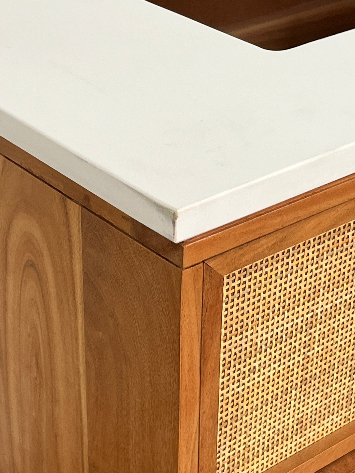 Modern Rattan 65.5" Double Bathroom Vanity