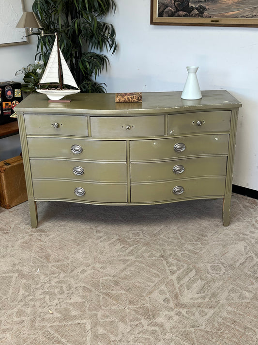 Vintage Style Olive Green Dresser