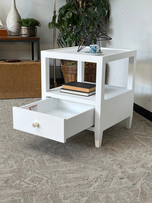 Modern Linen Wrapped Nightstand