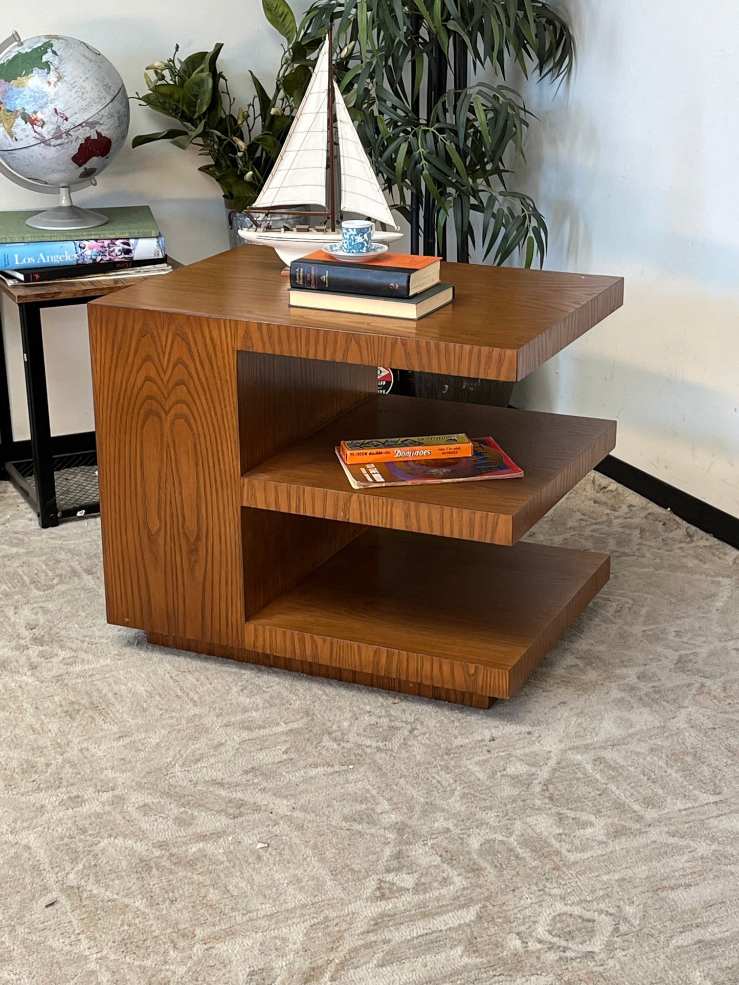 Wood Grain Finish 3 Shelf Nightstand