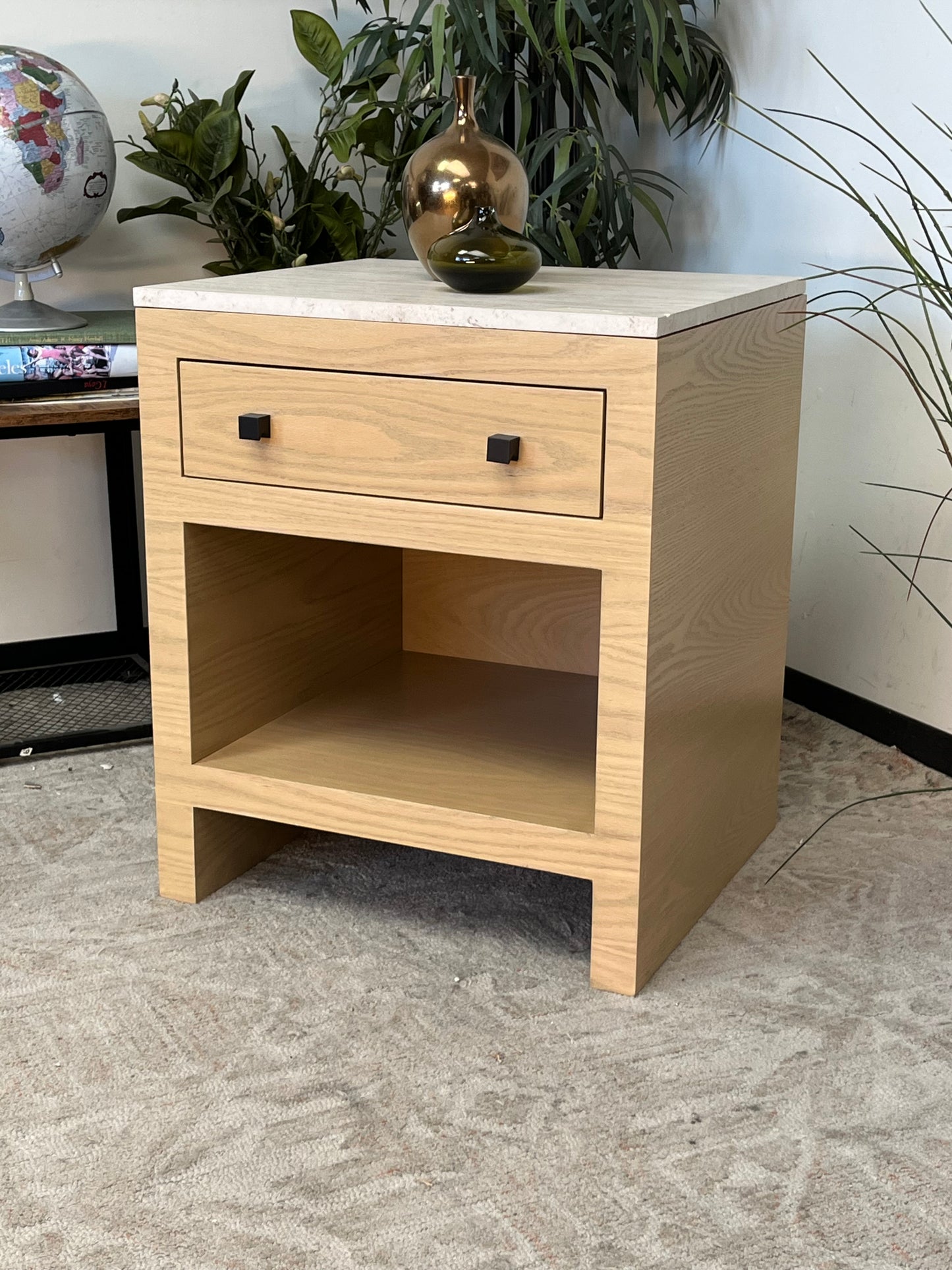 KREISS Stone Top Single Drawer Nightstand