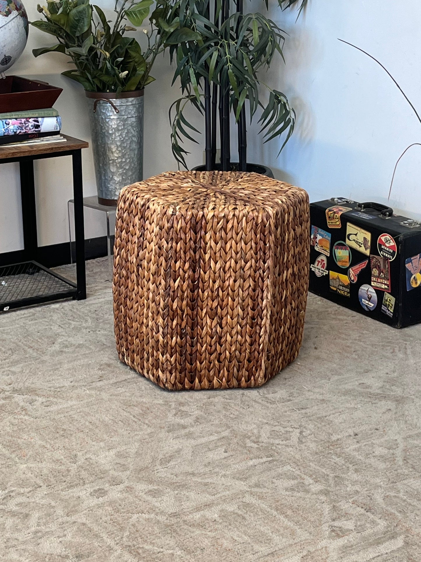 Wicker Rattan Ottoman