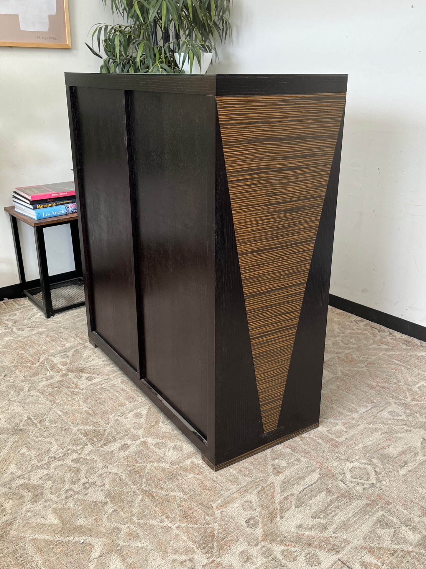 Modern Black Lacquer Chest of Drawers