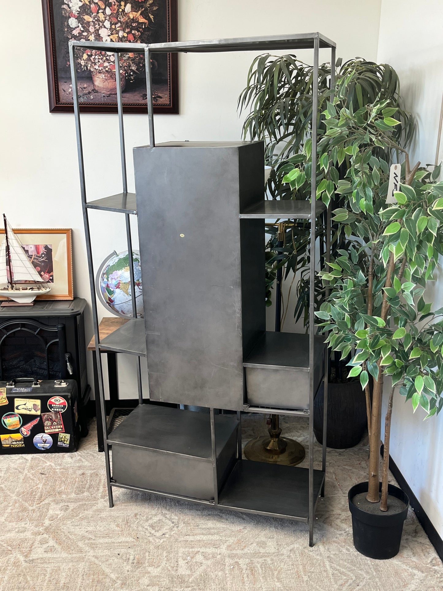 Industrial Style Metal Bookcase