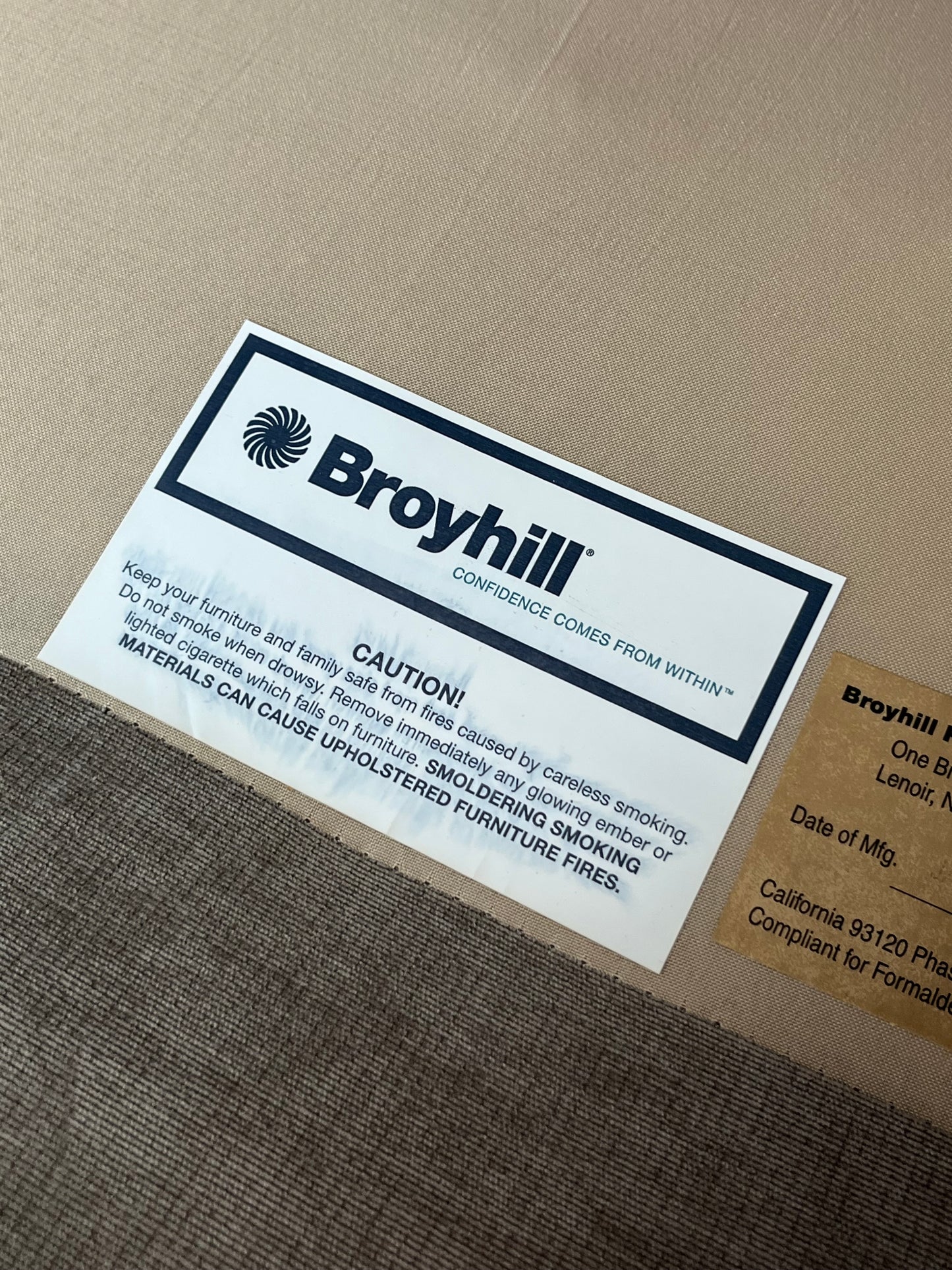 Broyhill Furniture Grey Suede Finish Sofa Chair