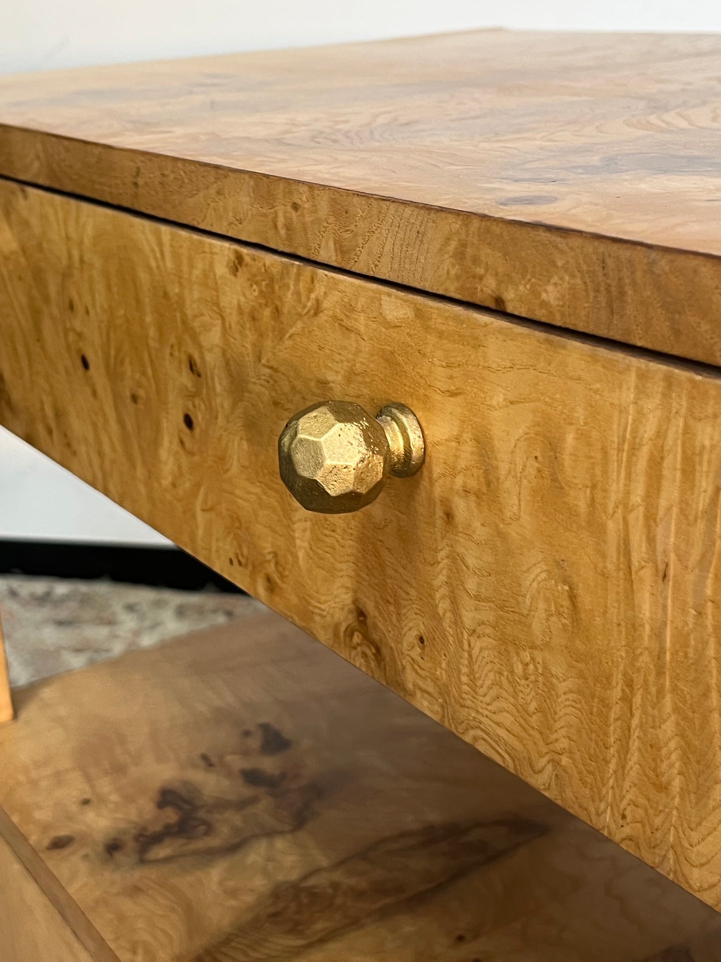 Burlwood Double Drawer End Table