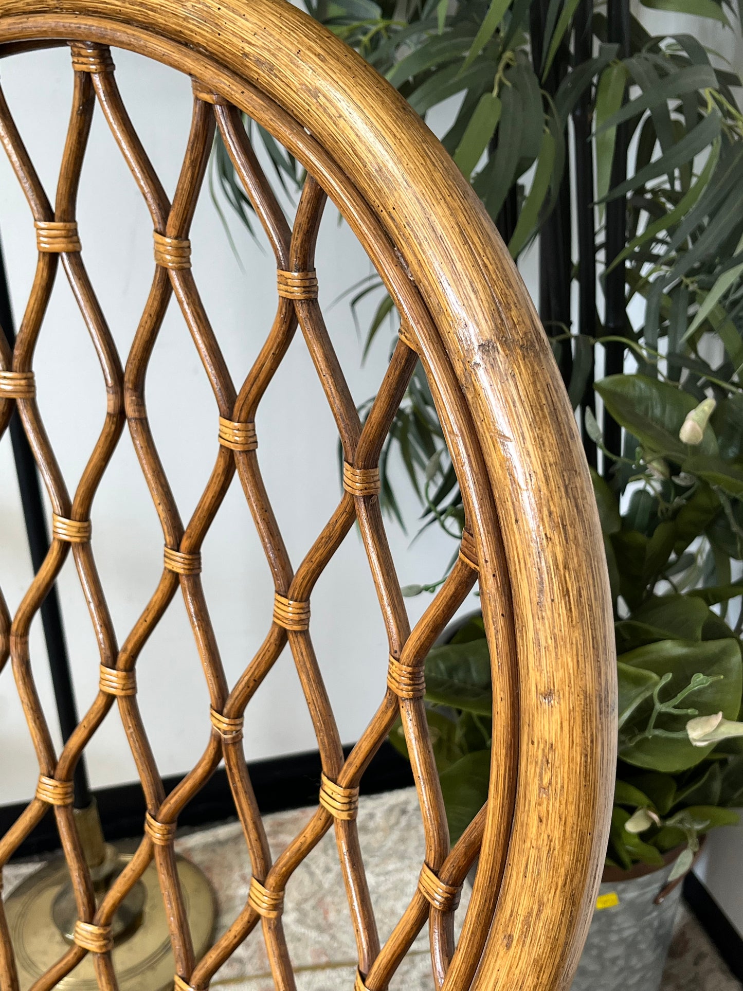Bohemian Style Rattan Armchair With Cushion
