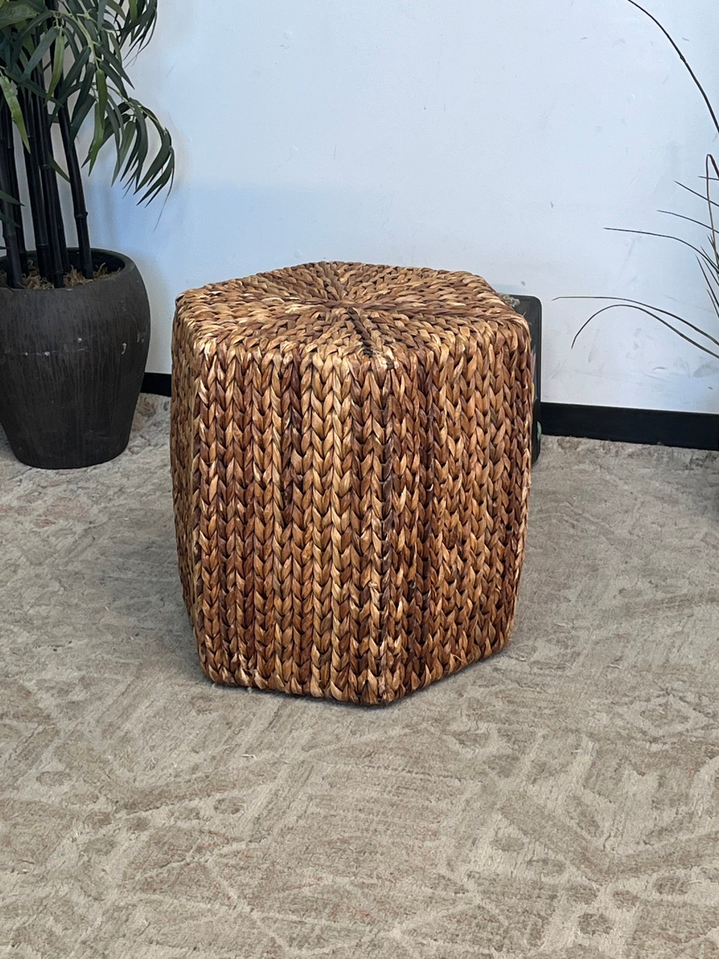 Wicker Rattan Ottoman