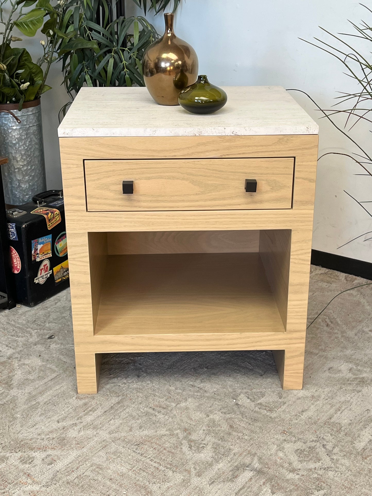KREISS Stone Top Single Drawer Nightstand