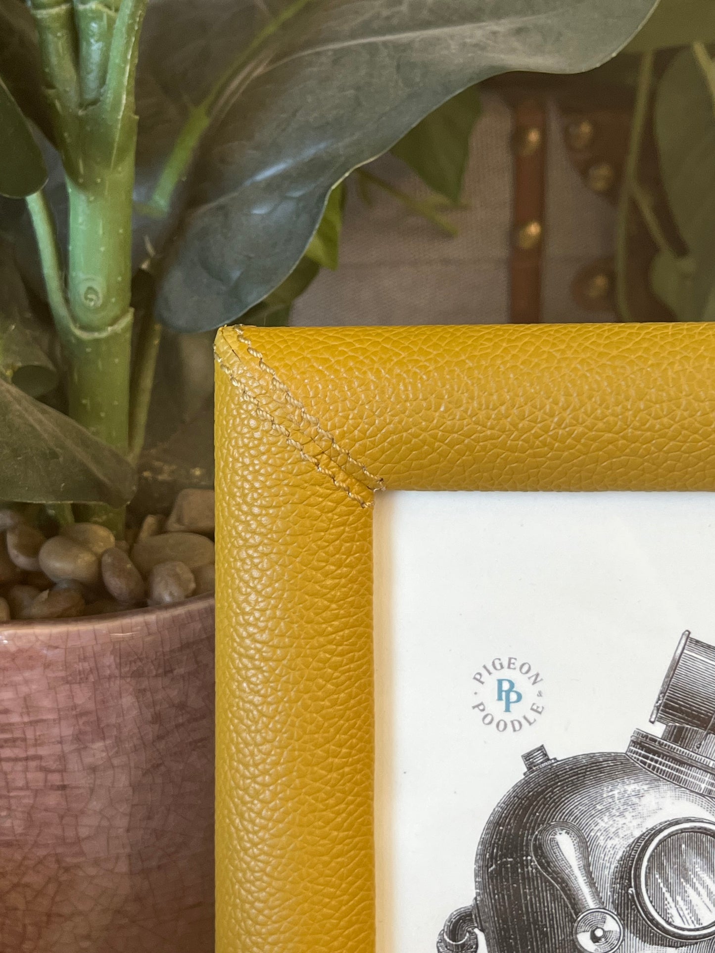 Modern Mustard Leather 6" x 4" Picture Frame