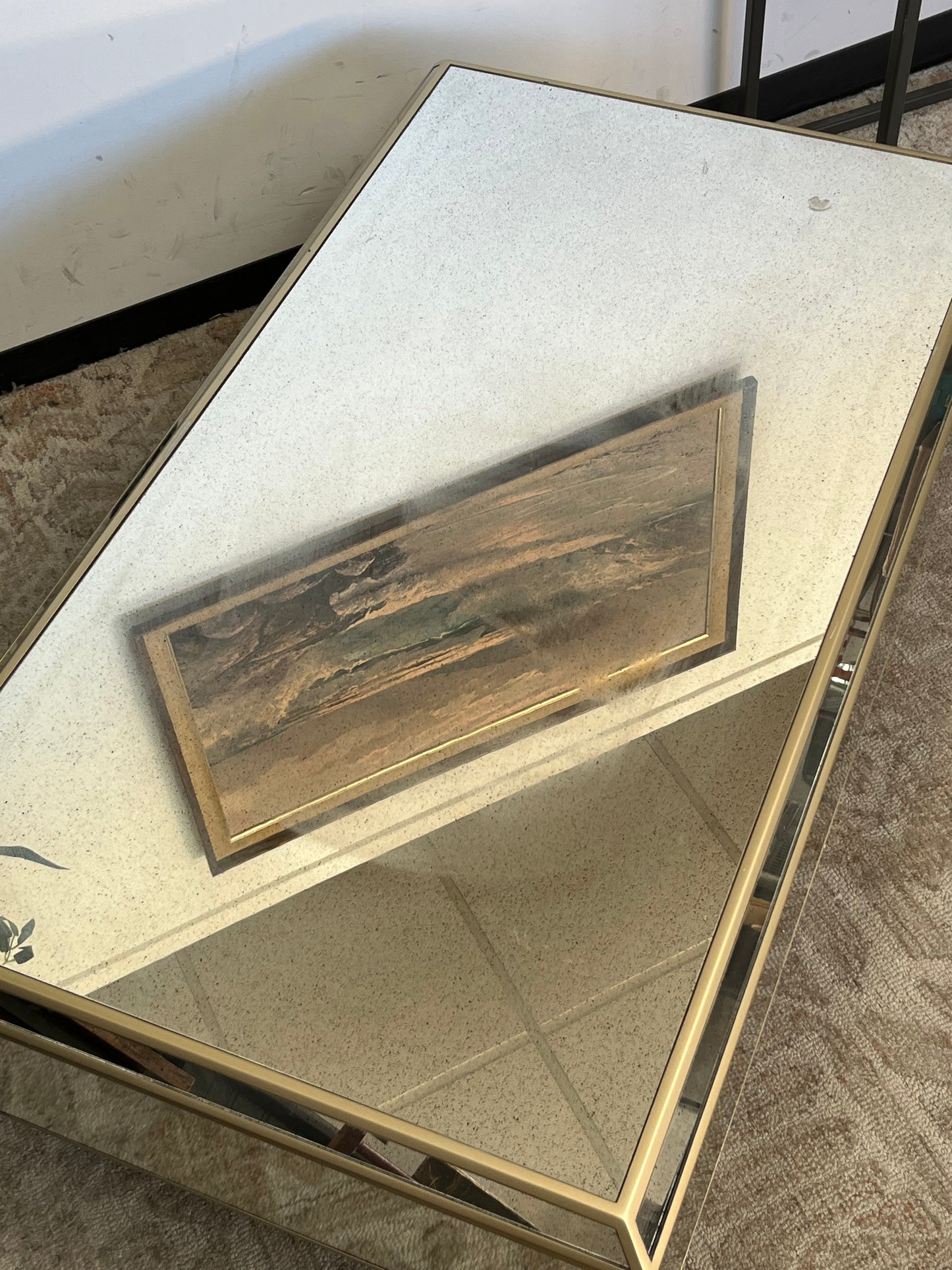 Modern Mirrored Glass Coffee Table