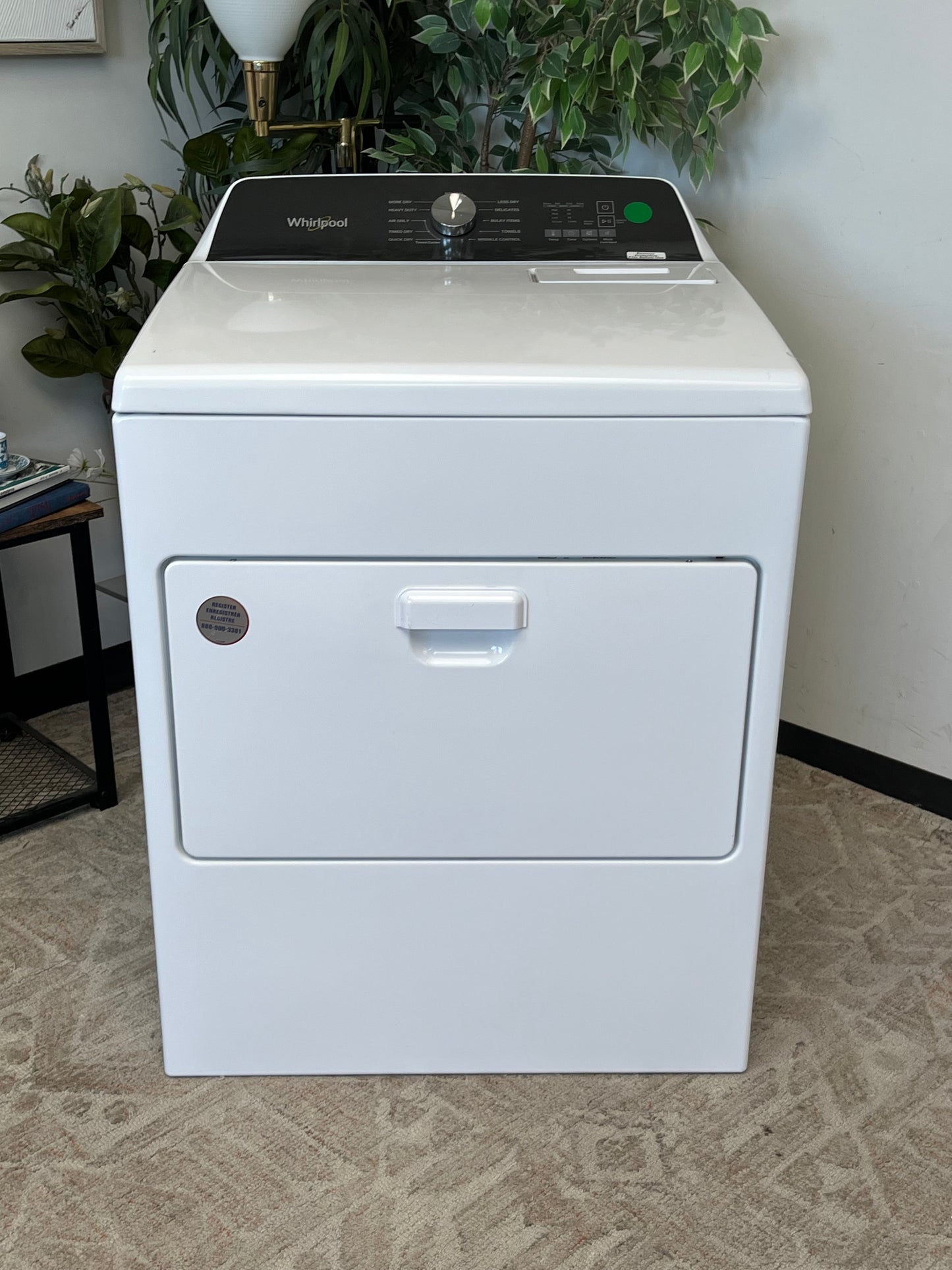 Whirlpool 7 cu. ft. White Top Load Electric Dryer Without Plug