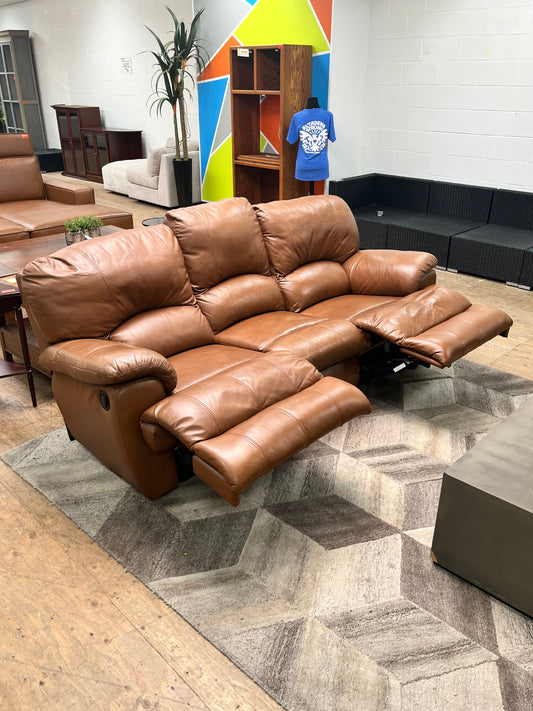 Modern Reclining Faux Leather Couch