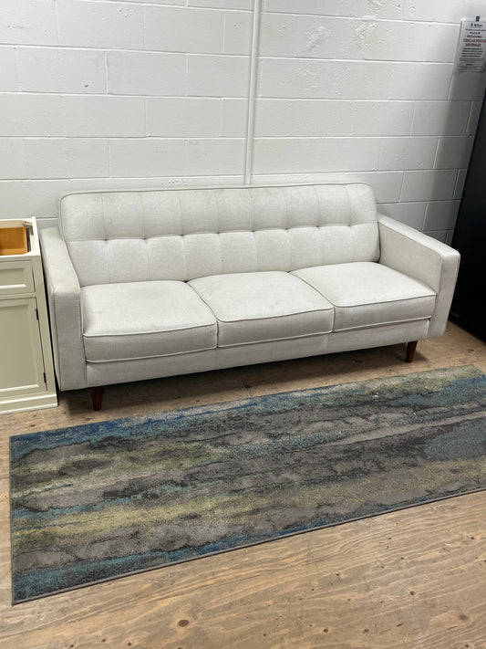 Tufted Grey Linen Couch