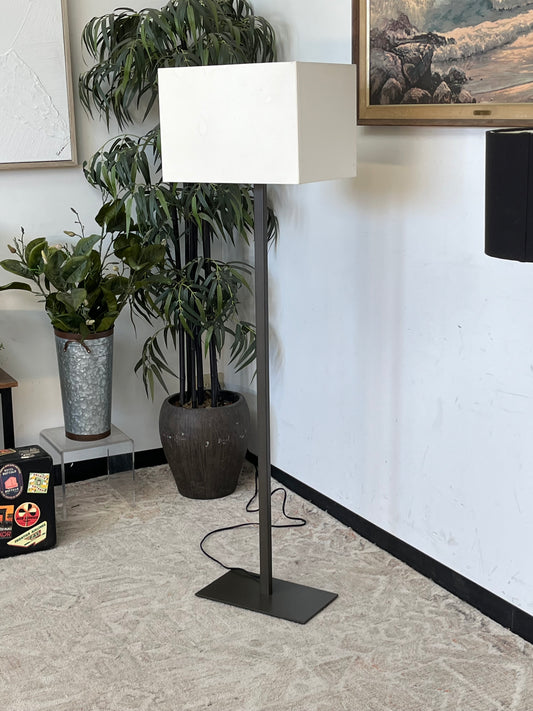 CB2 Modern White Linen Floor Lamp