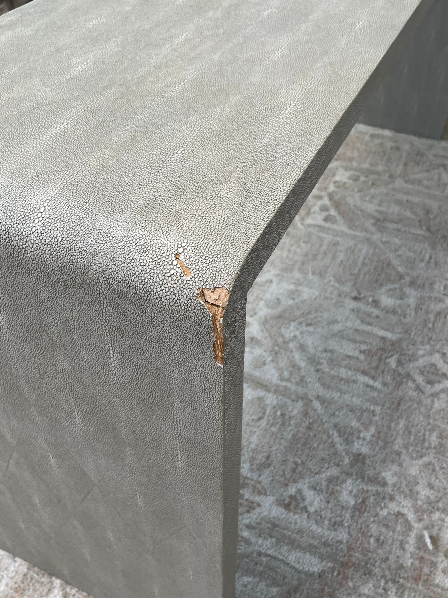 Modern Faux Shagreen 72" Console Table
