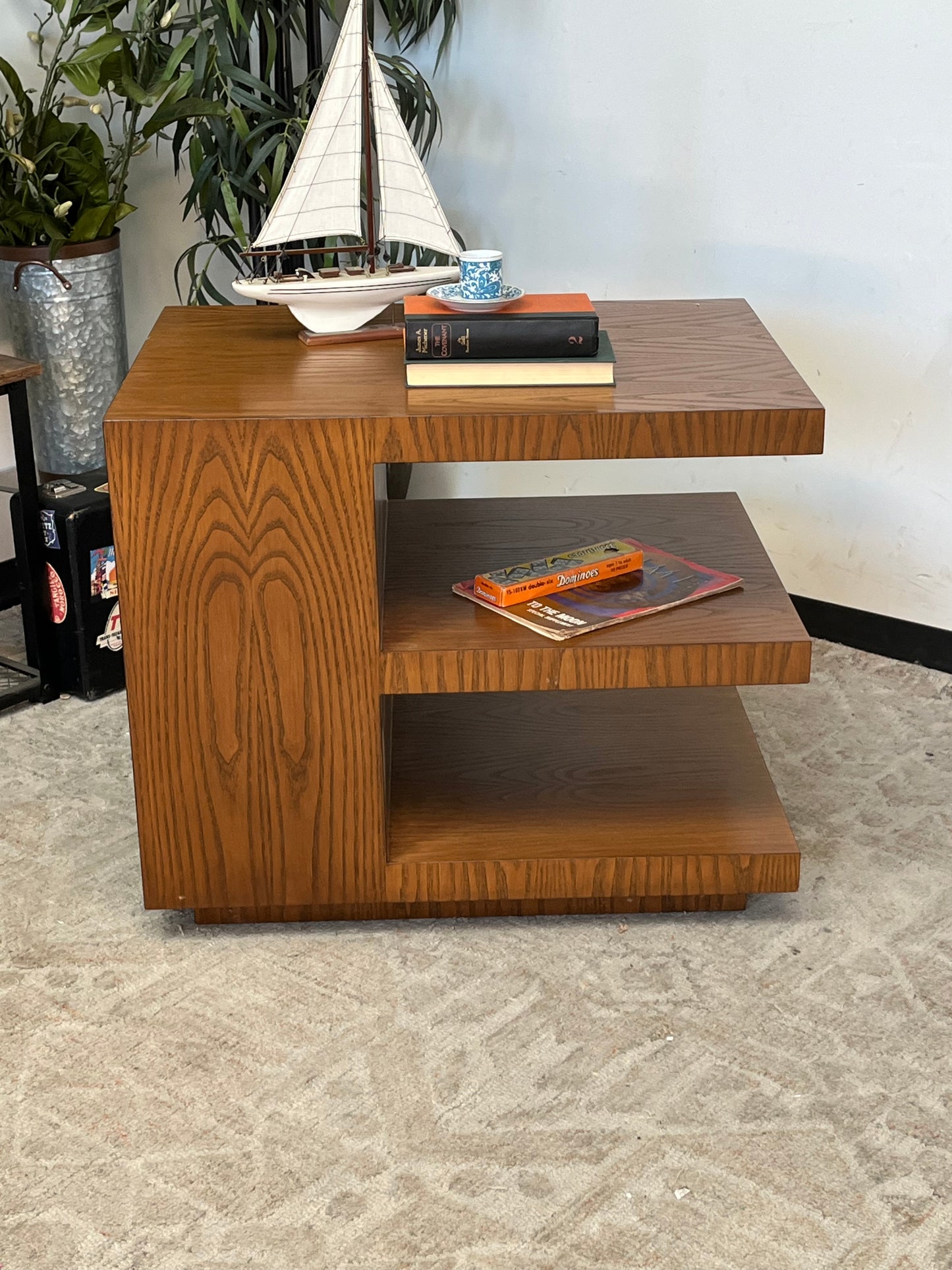 Wood Grain Finish 3 Shelf Nightstand