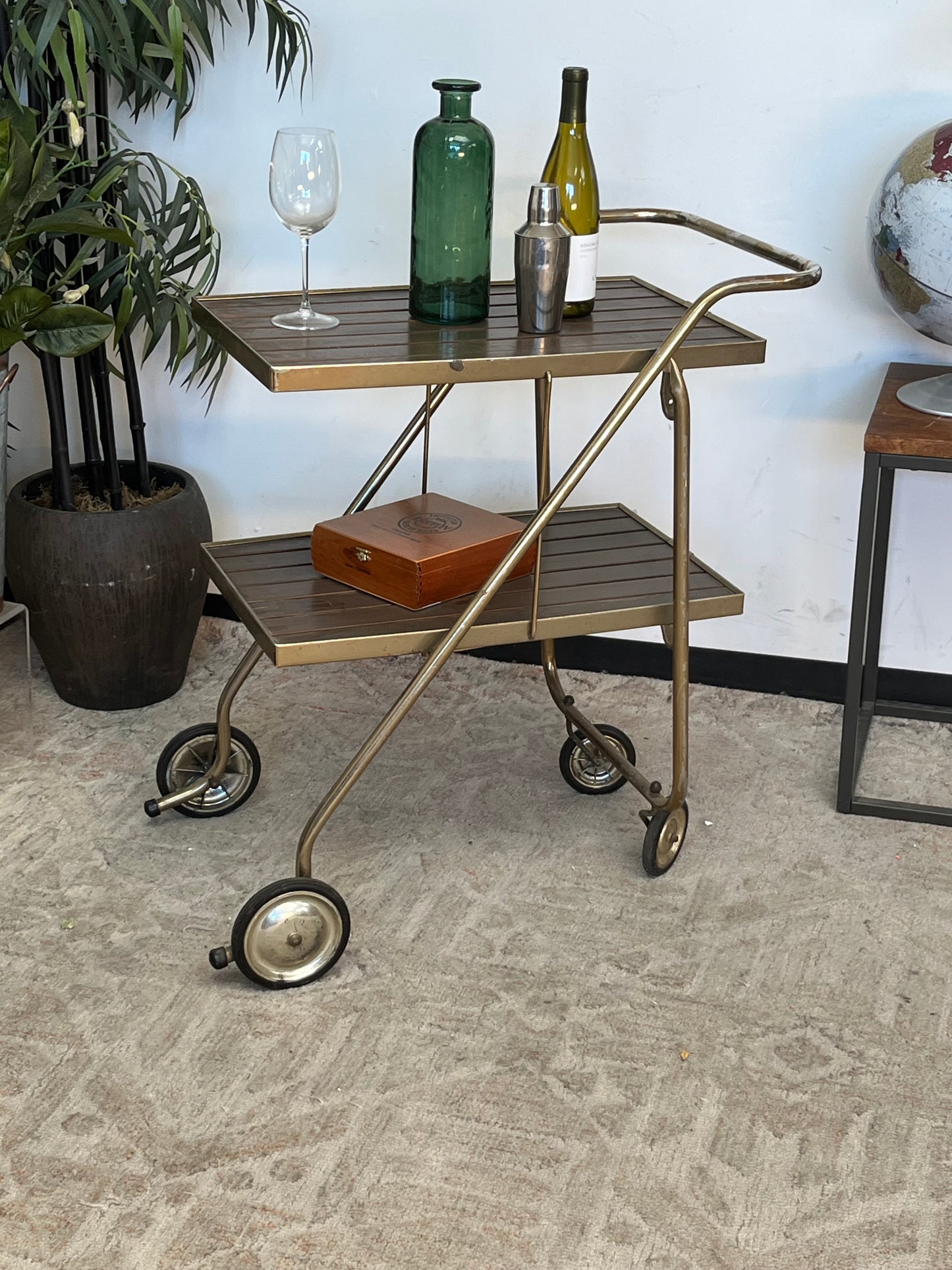 Vintage Metal Bar Cart