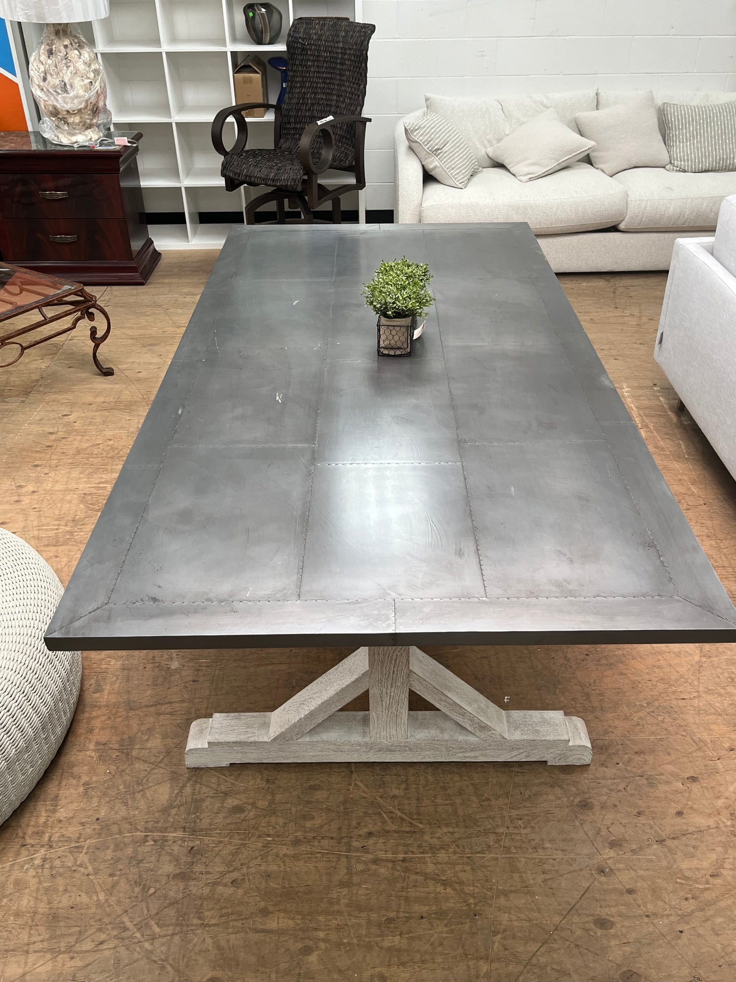 Farmhouse Style Metal 60" Dining Table