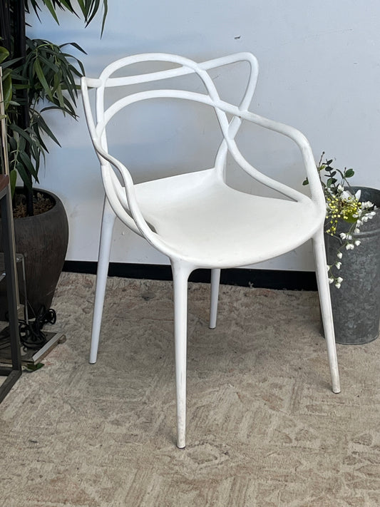 Modern White Outdoor Dining Armchair